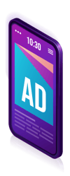 a phone with a fake ad