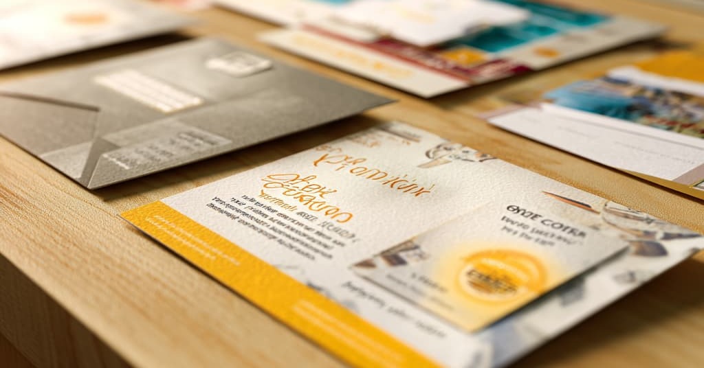 a postcard with a tear-away coupon stuck to the front.