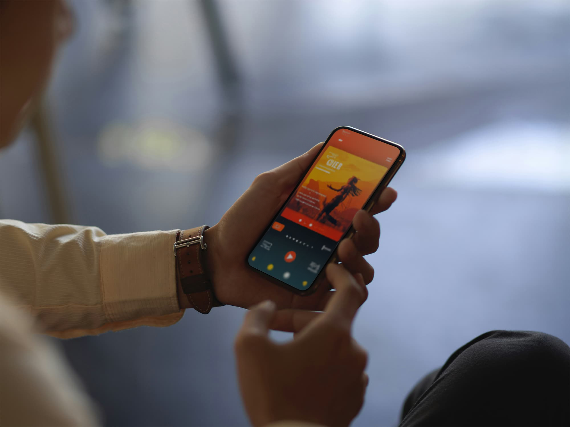 a person viewing a mobile ad on their phone
